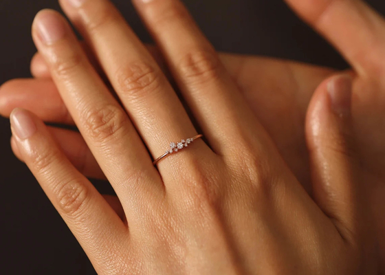 Stevige Echte Diamond Jewellery Ring Brilliant Cut ODM van 14K voor Verjaardag