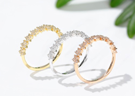 0.54ct gouden Ster Diamond Ring, 1.3mm 18k Gouden Overeenkomst Ring For Women Girl