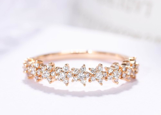 0.54ct gouden Ster Diamond Ring, 1.3mm 18k Gouden Overeenkomst Ring For Women Girl