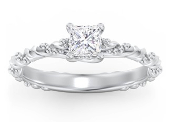 Stijl 6×6mm van prinsescut real Diamond Jewellery Ring Twisted Rope Grootteoem