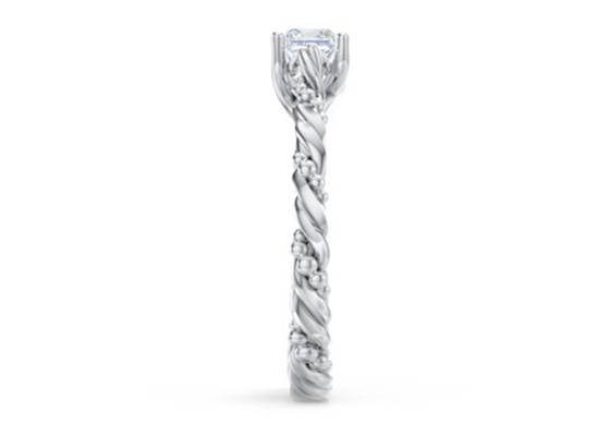 Stijl 6×6mm van prinsescut real Diamond Jewellery Ring Twisted Rope Grootteoem
