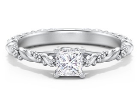 Stijl 6×6mm van prinsescut real Diamond Jewellery Ring Twisted Rope Grootteoem