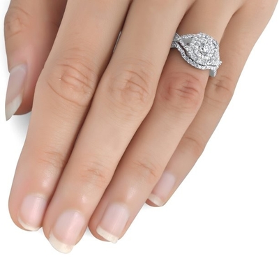 ODM van de het Witgoudkleur van 43PCS 0.43ct Diamond Engagement Wedding Rings 18K