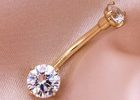 14g de gouden Navel Ring Dia 8mm van Lichaams Doordringende Juwelen het Plaatsende Type van Klauwhand
