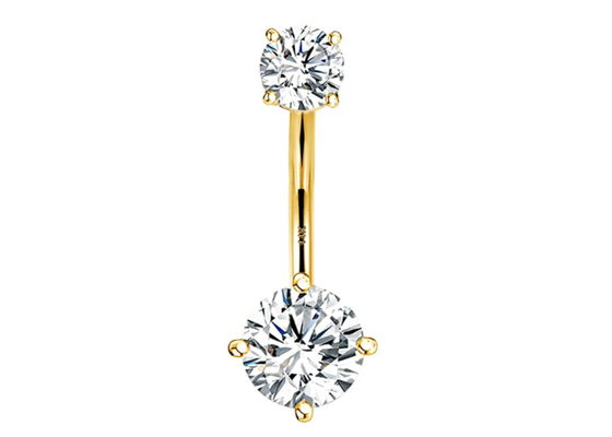 14g de gouden Navel Ring Dia 8mm van Lichaams Doordringende Juwelen het Plaatsende Type van Klauwhand