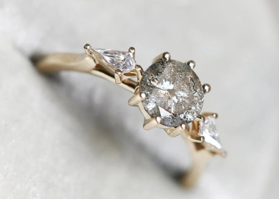 0.8ct laboratorium Gekweekt Diamond Engagement Rings, de Trouwringodm van 9k Gouden OEM