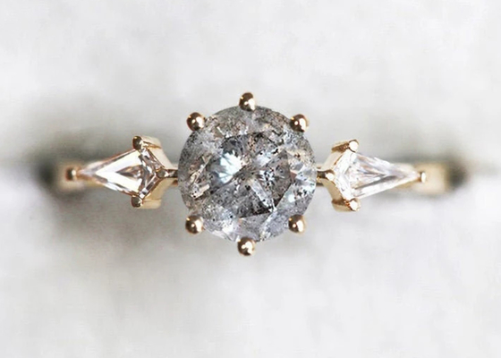 0.8ct laboratorium Gekweekt Diamond Engagement Rings, de Trouwringodm van 9k Gouden OEM