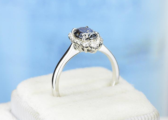 3 kleur 8×10MM van karaat Ovale Laboratorium Gekweekte Moissanite Ring Dark Grey grootte