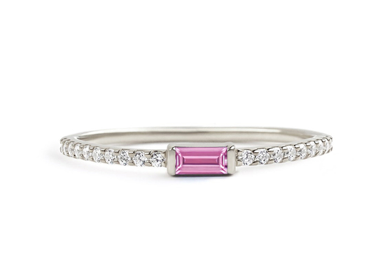 De dunne Breedte van de Diamant9k Gouden Ring 0.20ct 2.5MM voor het Plaatsende Type van Overeenkomstenriek