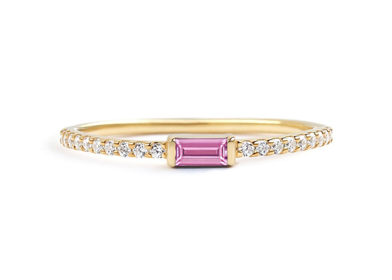 De dunne Breedte van de Diamant9k Gouden Ring 0.20ct 2.5MM voor het Plaatsende Type van Overeenkomstenriek