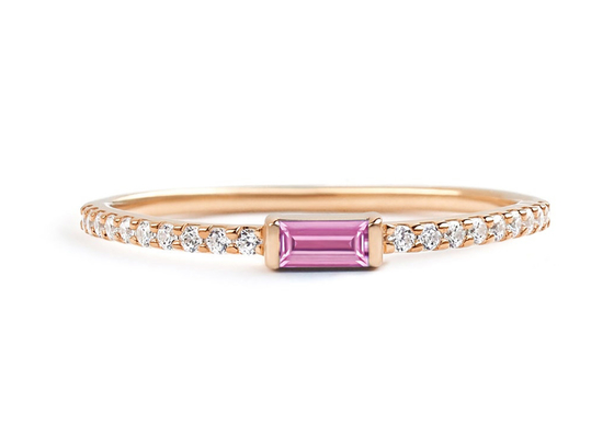 De dunne Breedte van de Diamant9k Gouden Ring 0.20ct 2.5MM voor het Plaatsende Type van Overeenkomstenriek