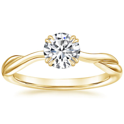 0.8ct laboratorium Gekweekte Moissanite-Rings14k Gele Gouden Materiële ODM OEM