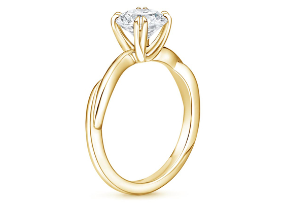 0.8ct laboratorium Gekweekte Moissanite-Rings14k Gele Gouden Materiële ODM OEM