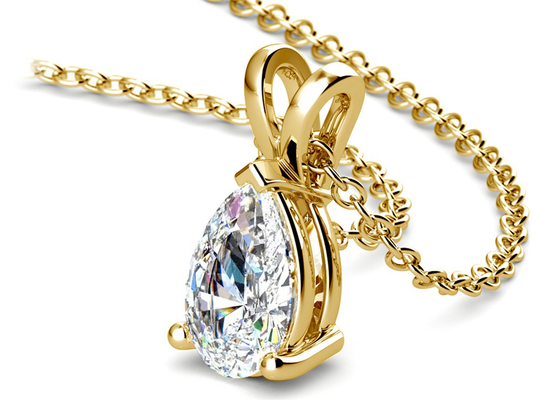 De Gouden Halsbanden van de perenbesnoeiing 0.84ct 14k met 8×5mm Uitstekende Tegenhanger