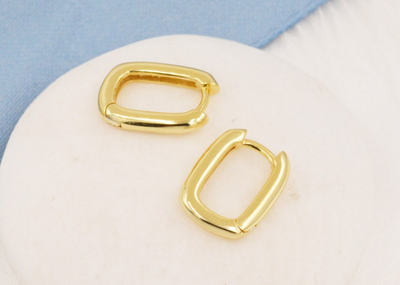 Ovale Hoepel9k Gouden Oorringen 2mm Dikte met 6x10mm Binnendiameter