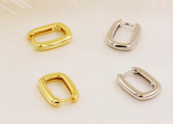 Ovale Hoepel9k Gouden Oorringen 2mm Dikte met 6x10mm Binnendiameter