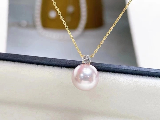 2ct kies Zoetwaterparelhalsband, 0.03ct Diamond Accent Necklace uit