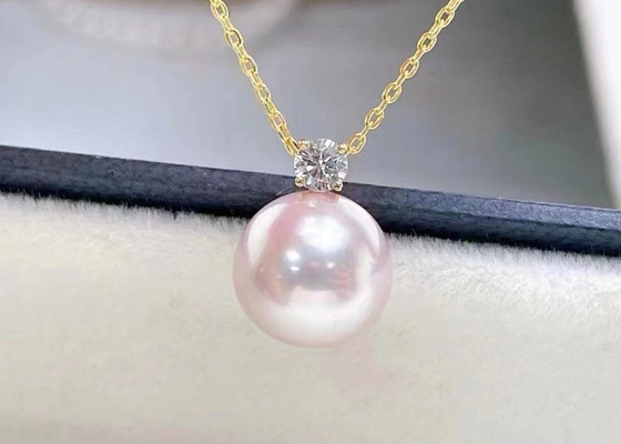 2ct kies Zoetwaterparelhalsband, 0.03ct Diamond Accent Necklace uit