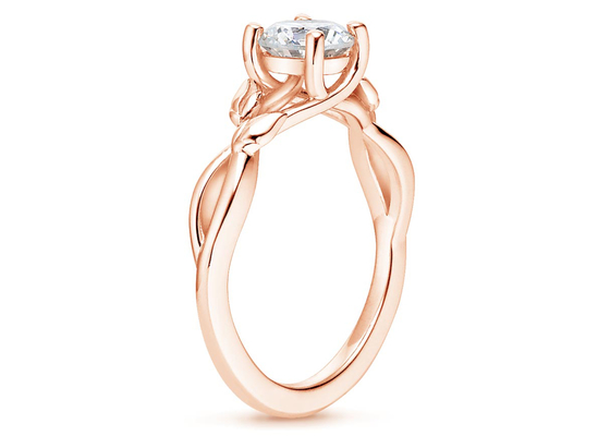 OEM Ring van Moissanite van de Hartvorm, 5.5mm 9k Rose Gold Ring 0,6 Karaat