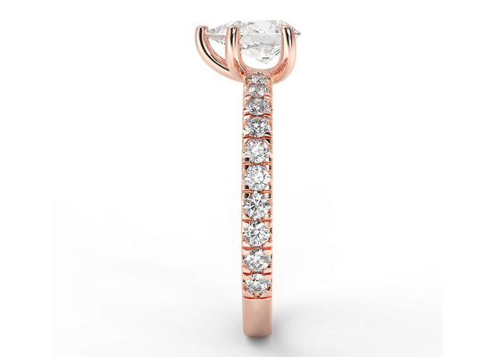 Wedding18K het Certificaat ODM van Rose Gold Ring Pear Cut 0.80ct DGC