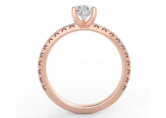 Wedding18K het Certificaat ODM van Rose Gold Ring Pear Cut 0.80ct DGC