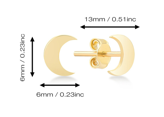 Gouden Oorringen 6MM van Crescent Shape 9K Afmetingsodm voor Partijgift