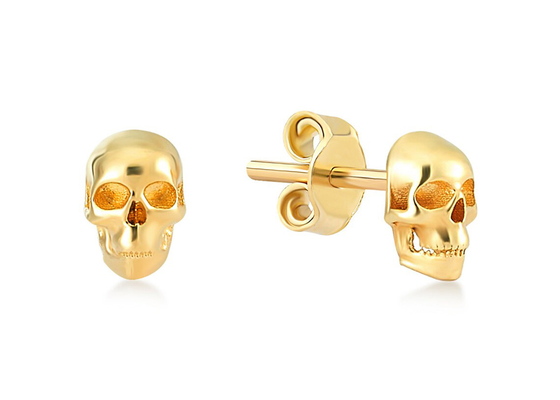 Oorringen 3×5MM van de verjaardags Gouden Schedel Riekhand het Plaatsen Type ODM