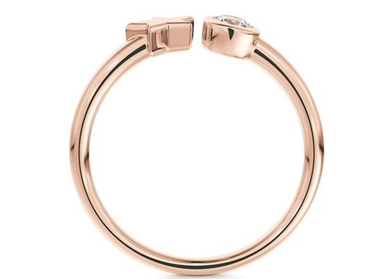 3.5mm Ronde Moissanite Ring, ODM van de 0,16 Karaat9k Gouden Trouwring