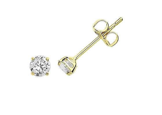 Gouden het Patienceoorringen van 9ct 9K, Patience Diamond Stud 3mm 4mm 5mm