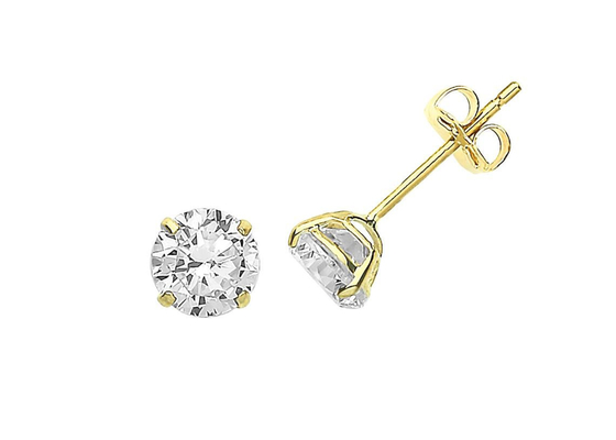 Gouden het Patienceoorringen van 9ct 9K, Patience Diamond Stud 3mm 4mm 5mm