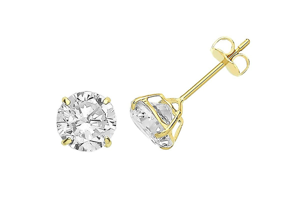 Gouden het Patienceoorringen van 9ct 9K, Patience Diamond Stud 3mm 4mm 5mm