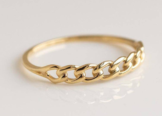 Stapelend Gouden Ring 2.0MM van 9K Hand Plaatsende Type van de Afmetingsriek OEM