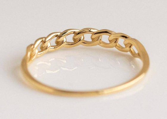 Stapelend Gouden Ring 2.0MM van 9K Hand Plaatsende Type van de Afmetingsriek OEM