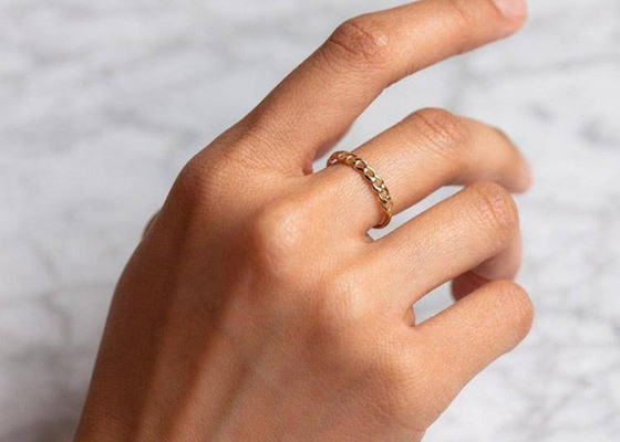 Stapelend Gouden Ring 2.0MM van 9K Hand Plaatsende Type van de Afmetingsriek OEM