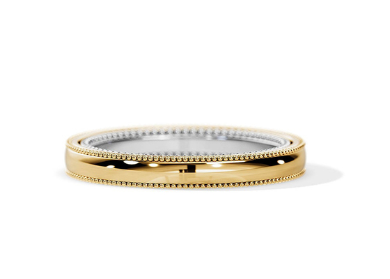 ODM 2 Tone Gold Engagement Rings, 4MM 5MM 6MM Gouden OEM van de Trouwringring