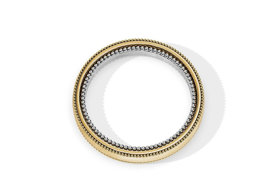 ODM 2 Tone Gold Engagement Rings, 4MM 5MM 6MM Gouden OEM van de Trouwringring