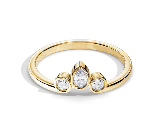 0.4CT v-vormige Trouwring met Verlovingsring, 2MM Stapelbare Diamond Rings OEM