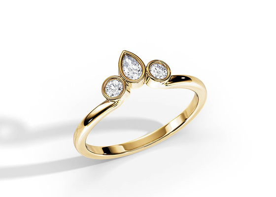 0.4CT v-vormige Trouwring met Verlovingsring, 2MM Stapelbare Diamond Rings OEM
