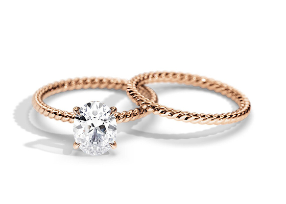 Ovale besnoeiings9k Gouden Ring 1.5ct 6×8MM met Moissanite-Riek Plaatsend Type