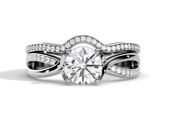 1.25ct de Gemiddelde Kleur van Rose Gold Moissanite Engagement Rings VS1 SI1 SI2