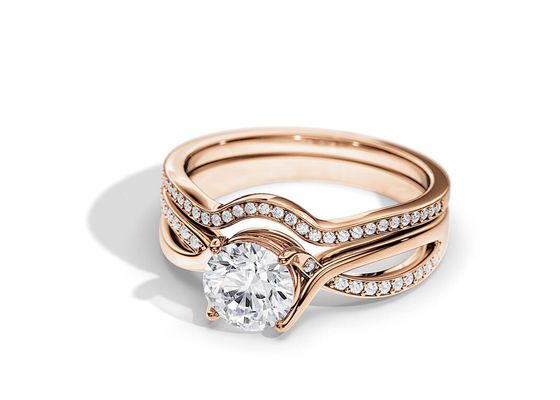 1.25ct de Gemiddelde Kleur van Rose Gold Moissanite Engagement Rings VS1 SI1 SI2