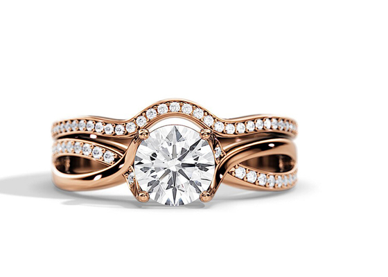 1.25ct de Gemiddelde Kleur van Rose Gold Moissanite Engagement Rings VS1 SI1 SI2