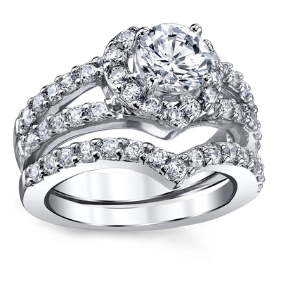 Ronde Briljante OEM van Besnoeiingshart Gevormde Diamond Engagement Ring 0.46CT