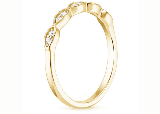 Gele Gouden de Juwelenring 1mm2mm van Marquise Shape 14K het Plaatsende Type van Groottebar