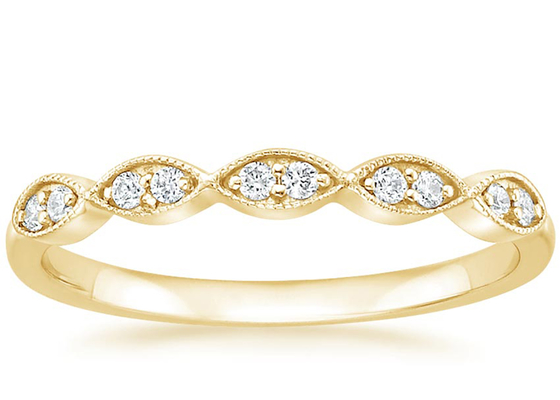 Gele Gouden de Juwelenring 1mm2mm van Marquise Shape 14K het Plaatsende Type van Groottebar