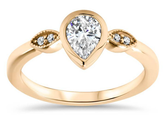 de Gouden Moissanite Ring van 0.77carat 10k, Gouden Patienceverlovingsring 5×7mm Afmeting