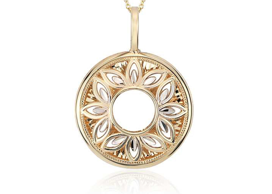 Bloemen Filigraanoem van Vormdiamond pendant necklace yellow gold ODM