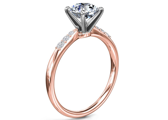 Klauw die 9K Zilveren Ring With 3.6ct plaatst de Ronde Diamant van het Besnoeiingslaboratorium