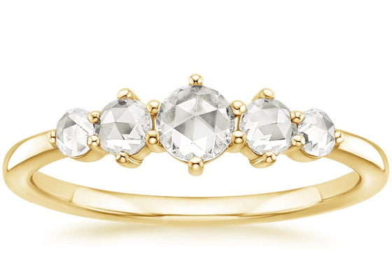 Verschillende Grootte Rose Cut Diamond Engagement Ring, 0.49ct 4mm Diamond Ring