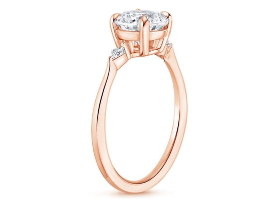 10K Rose Gold Oval Moissanite Engagement-Ringen Dia OV7×9mm 2.1ct